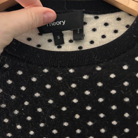 Theory Black and White Polka Dot Sweater - Picture 5 of 5